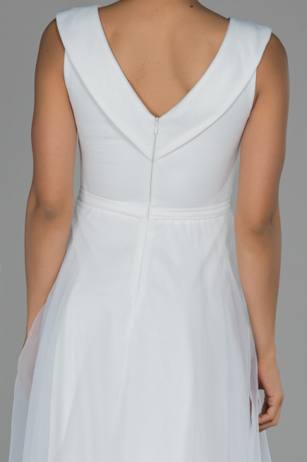 Long White Engagement Dress ABU1525