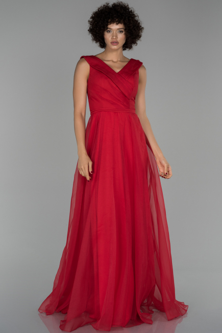 Long Red Engagement Dress ABU1525