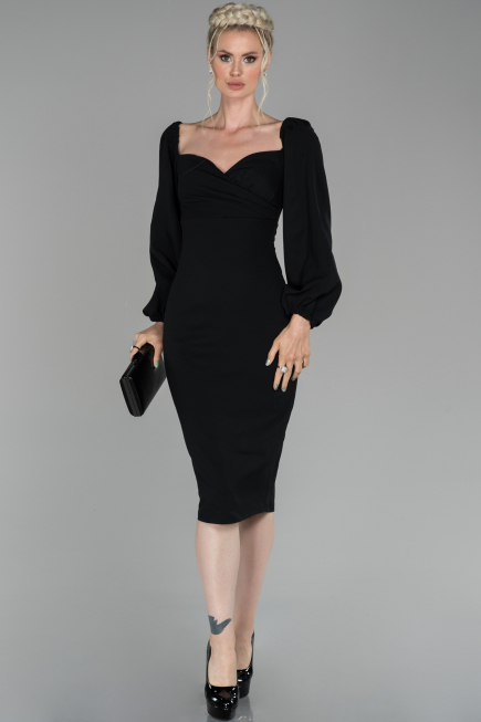 Midi Black Invitation Dress ABK916