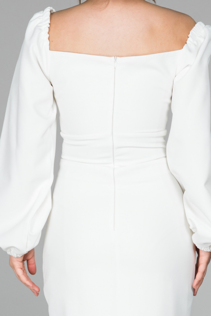 Midi White Invitation Dress ABK916