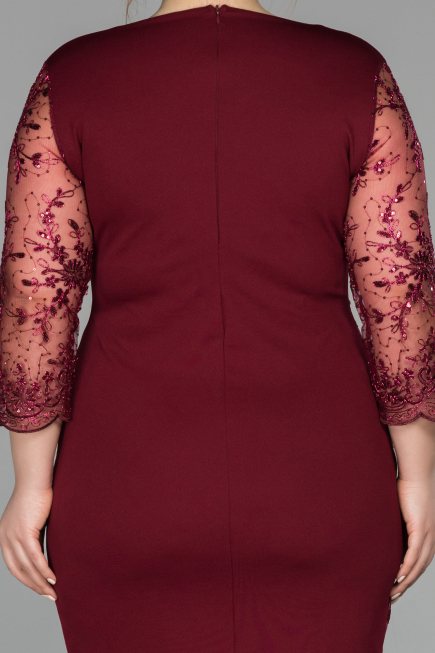 Short Burgundy Oversized Evening Dress ABK833