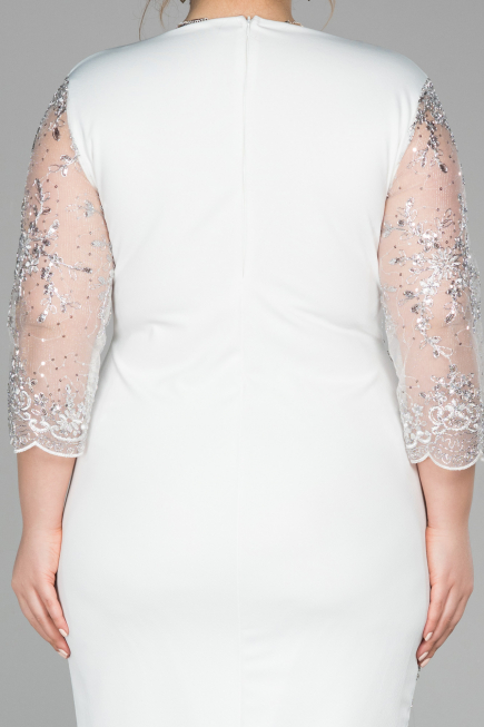 Short White Oversized Evening Dress ABK833