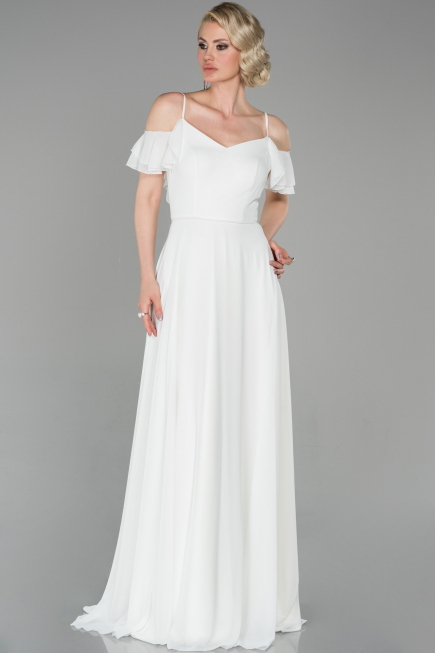 Long White Evening Dress ABU1600