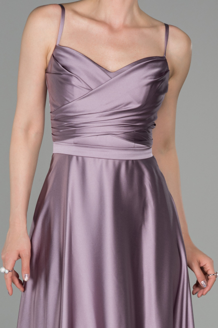 Long Lavender Satin Evening Dress ABU1601