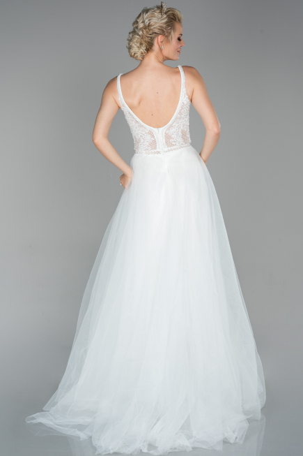 Long White Evening Dress ABU1636