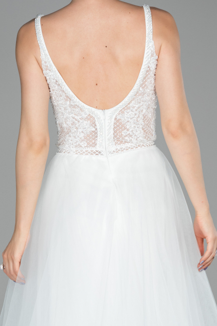 Long White Evening Dress ABU1636