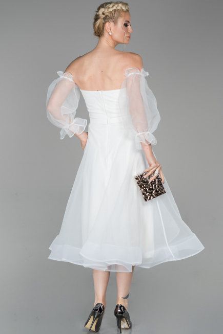 Midi White Night Dress ABK971