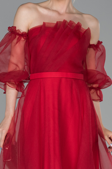 Midi Red Night Dress ABK971