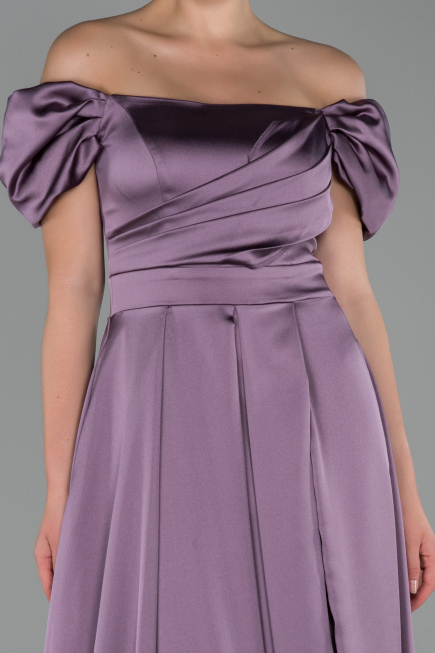 Long Lavender Satin Evening Dress ABU1716