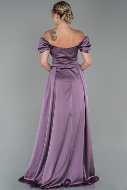 Long Lavender Satin Evening Dress ABU1716
