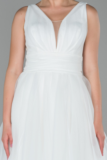 Long White Evening Dress ABU1727