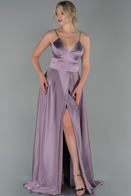 Lavender Long Satin Engagement Dress ABU1458