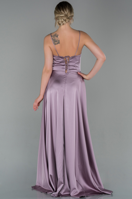 Lavender Long Satin Engagement Dress ABU1458