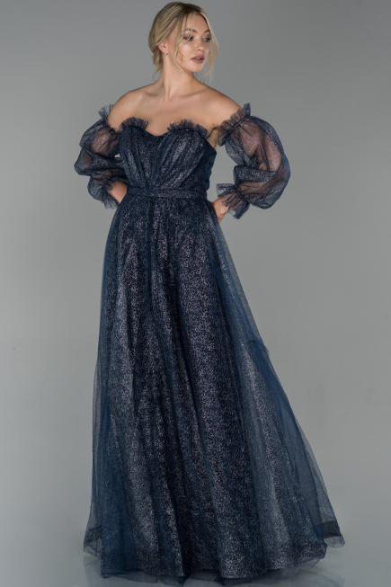 Long Navy Blue Evening Dress ABU1730