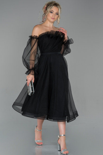 Midi Black Night Dress ABK971