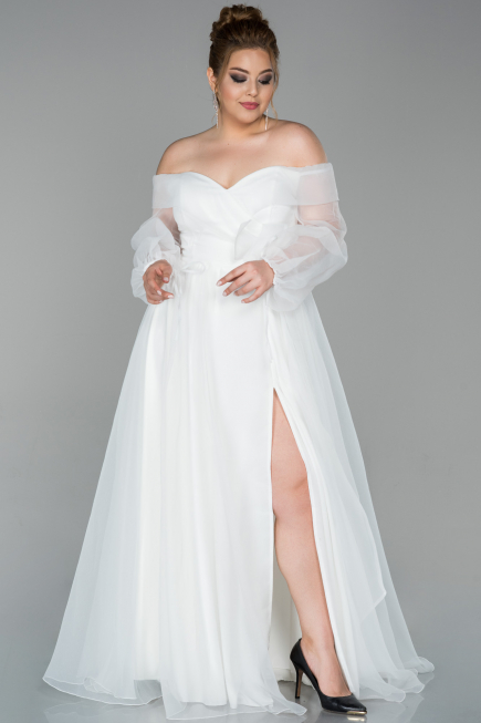 White Mermaid Evening Dress ABU1535