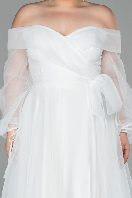 White Mermaid Evening Dress ABU1535
