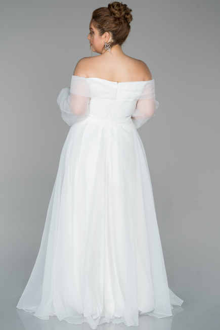 White Mermaid Evening Dress ABU1535