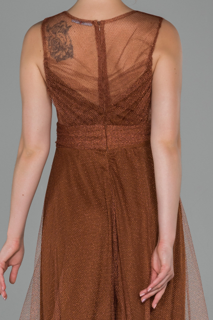 Long Light Brown Prom Gown ABU1826