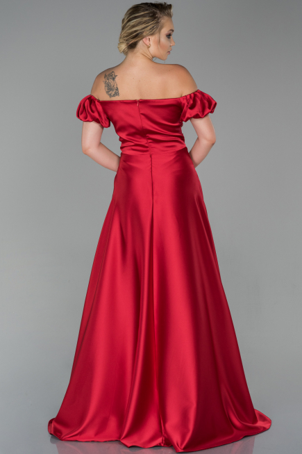 Long Red Satin Evening Dress ABU1840