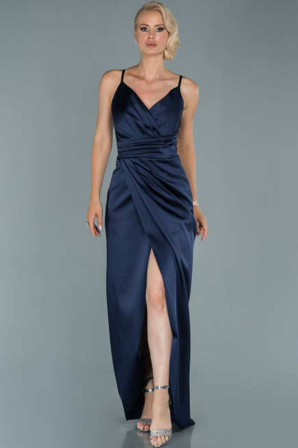 Navy Blue Long Engagement Dress ABU564