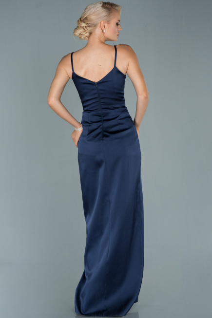 Navy Blue Long Engagement Dress ABU564