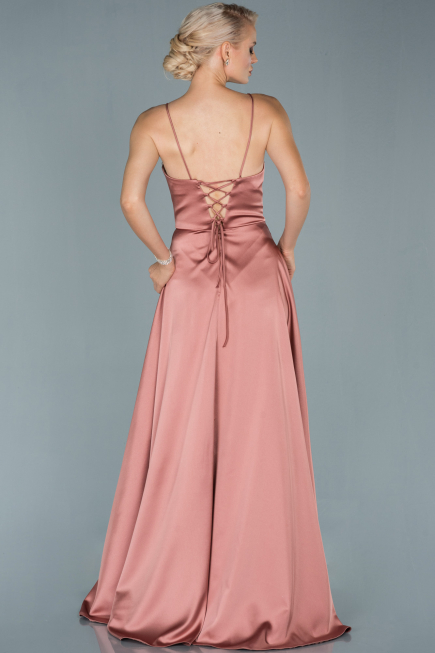 Onion Skin Long Satin Evening Dress ABU1458
