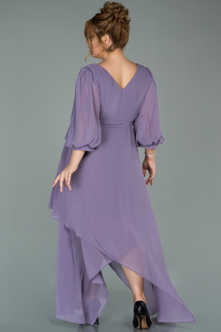 Lavender Midi Chiffon Oversized Evening Dress ABK1083