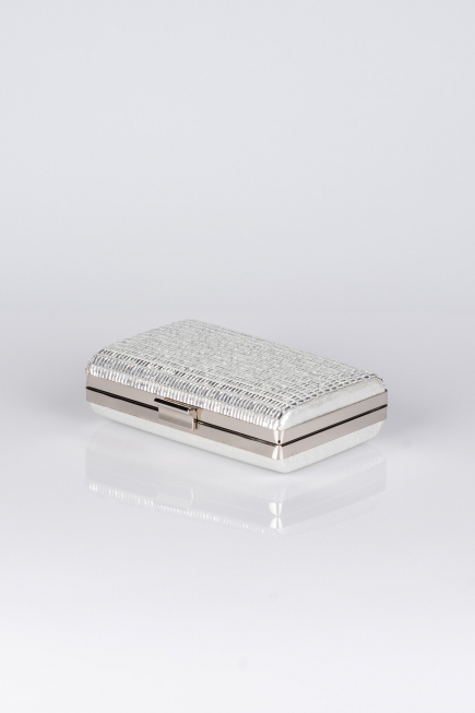 Silver Plaster Fabric Box Bag V334