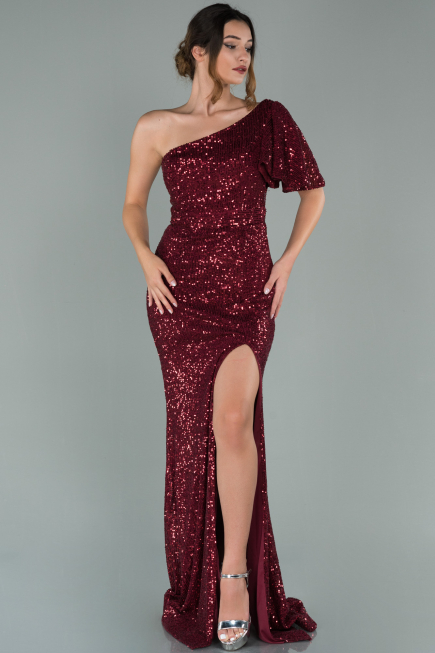 Long Burgundy Mermaid Evening Dress ABU1891