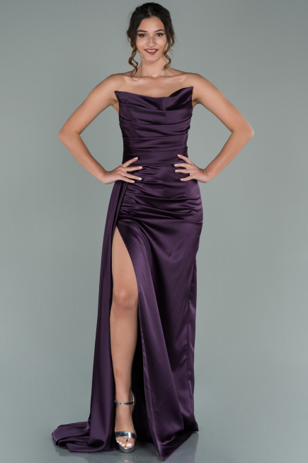 Long Purple Prom Gown ABU023