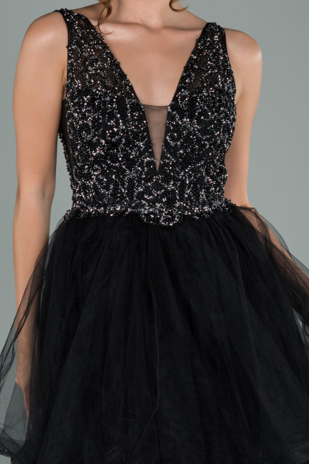 Short Black Invitation Dress ABK1108