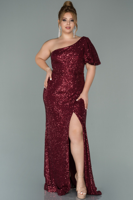 Long Burgundy Oversized Evening Dress ABU1893