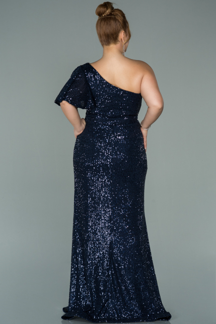Long Navy Blue Oversized Evening Dress ABU1893