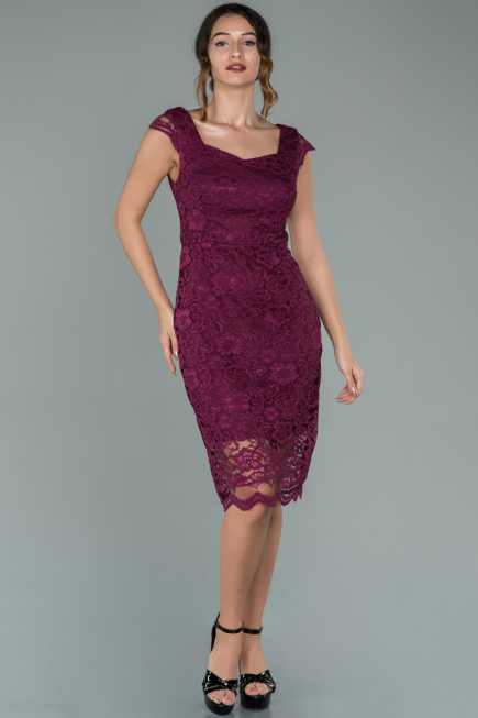 Plum Short Evening Dress ABK010