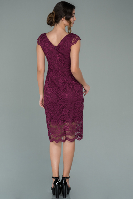 Plum Short Evening Dress ABK010