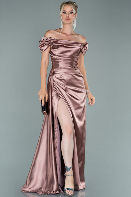 Onion Skin Long Satin Engagement Dress ABU1606