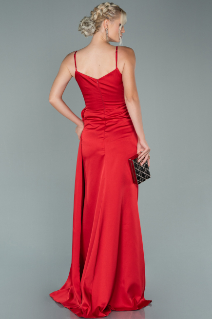 Red Long Satin Mermaid Evening Dress ABU1894