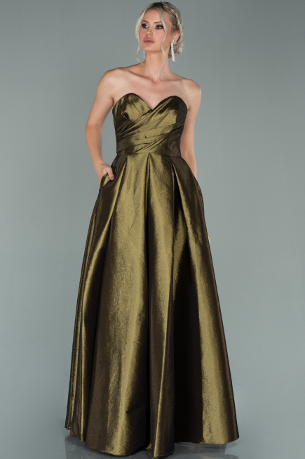 Long Olive Drab Evening Dress ABU2007