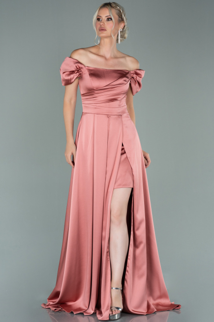 Onion Skin Long Satin Evening Dress ABU1716