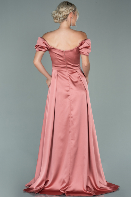 Onion Skin Long Satin Evening Dress ABU1716
