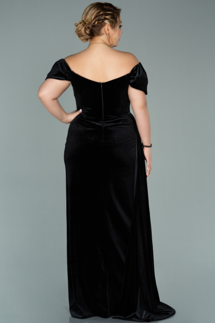 Long Black Velvet Oversized Evening Dress ABU1991