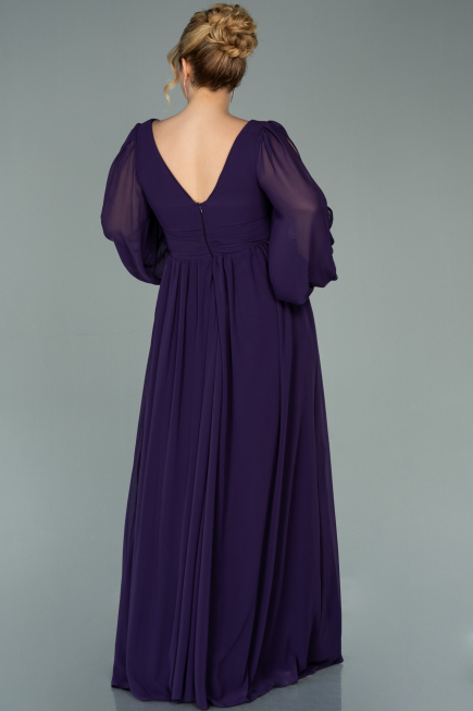 Long Purple Chiffon Oversized Evening Dress ABU1988