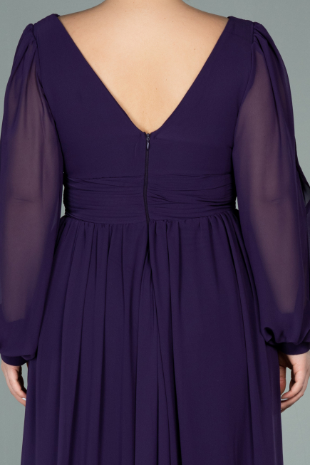Long Purple Chiffon Oversized Evening Dress ABU1988