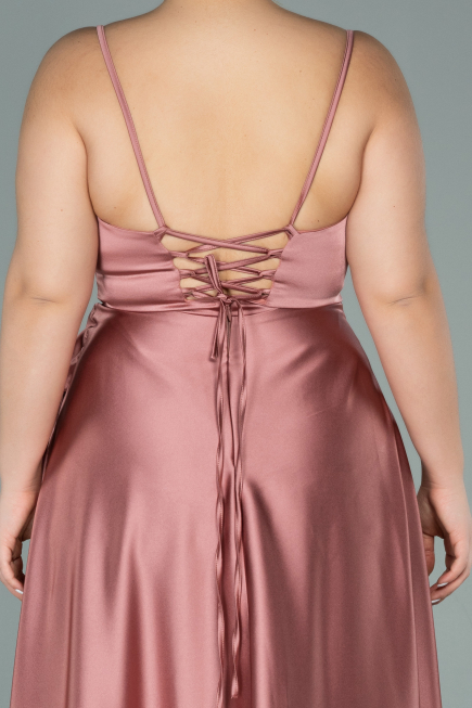 Long Onion Skin Satin Plus Size Evening Dress ABU2011