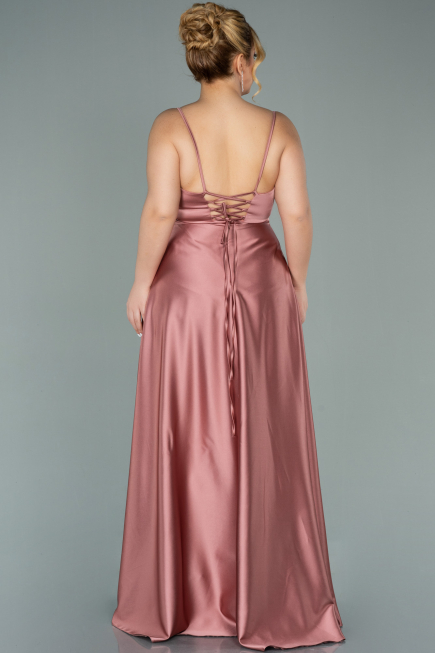 Long Onion Skin Satin Plus Size Evening Dress ABU2011