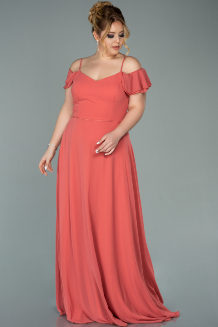 Onion Skin Long Chiffon Oversized Evening Dress ABU1892