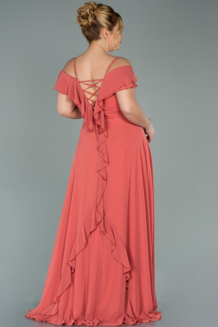 Onion Skin Long Chiffon Oversized Evening Dress ABU1892