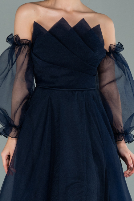 Long Navy Blue Evening Dress ABU2076