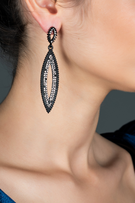 Black-Silver Earring UK0171